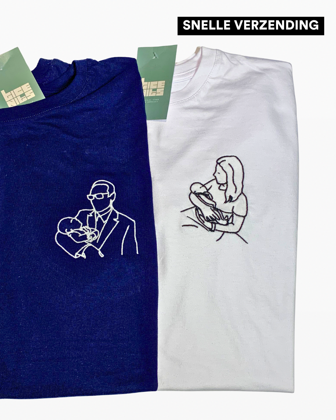 Personaliseer een geborduurde t-shirt (snelle levering)