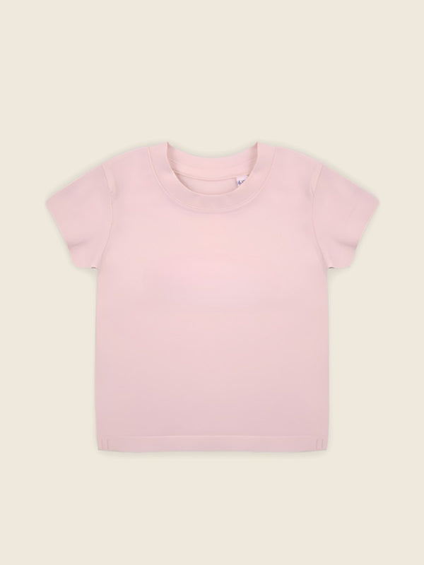 Baby T-shirt met ingekleurde tekening, in de kleur Roze