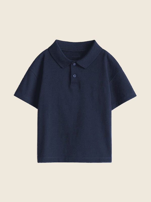 Baby polo met lijntekening, in de kleur Navy
