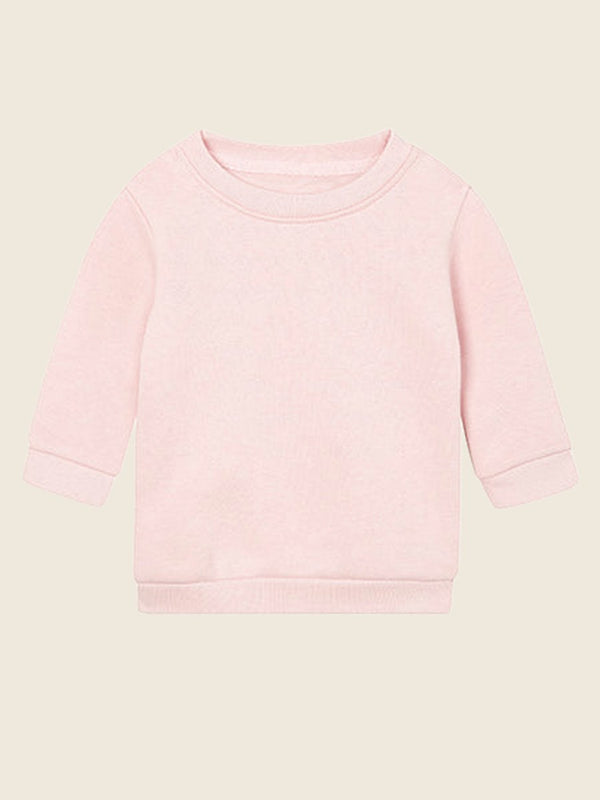 Baby sweater met datum in Romeinse cijfers, in de kleur Zacht roze