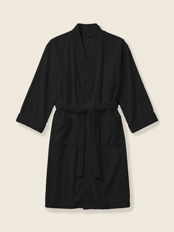 Peignoir avec date en chiffres romains, dans la couleur Zwart
