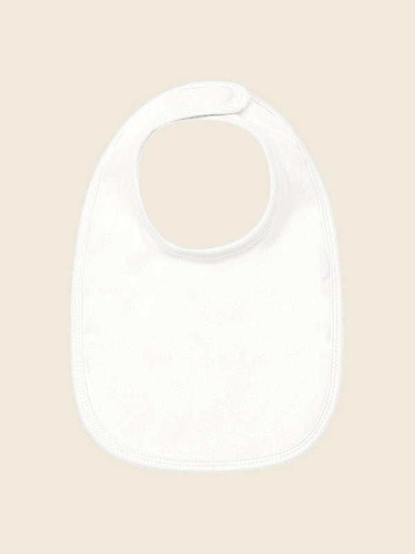 Bavet met geboortekaartje, in de kleur Wit