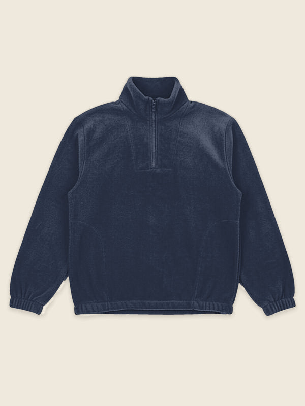 Pull en polaire avec dessin au trait, dans la couleur Marine