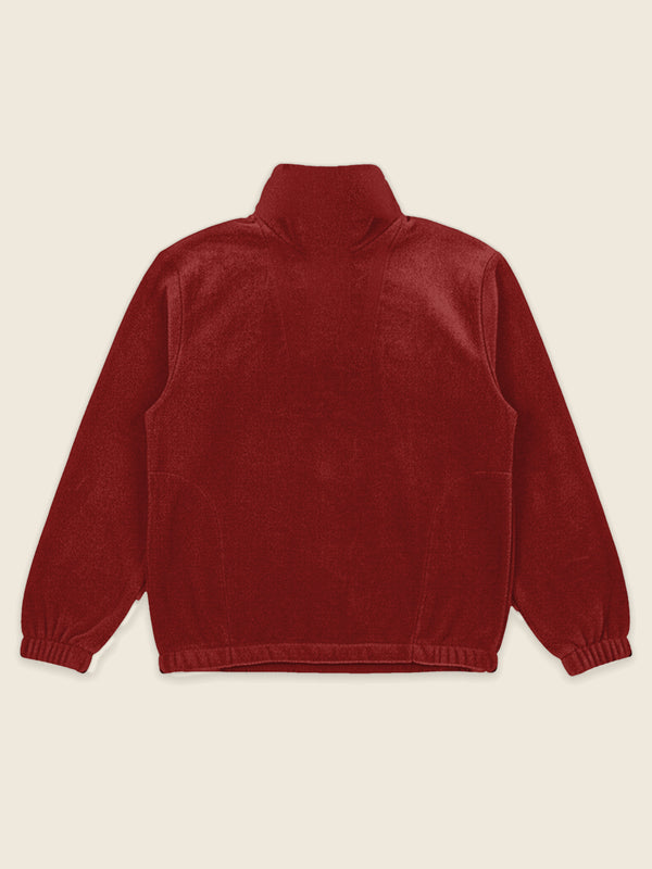 Pull polaire avec date en chiffres romains, dans la couleur Rood