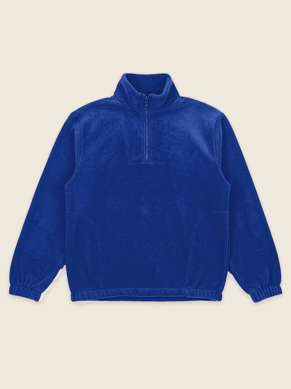 Fleecetrui met kindertekening, in de kleur Royaal Blauw