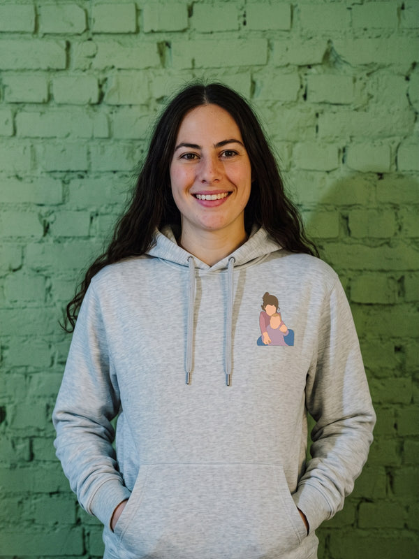 Hoodie met ingekleurde foto, gedragen