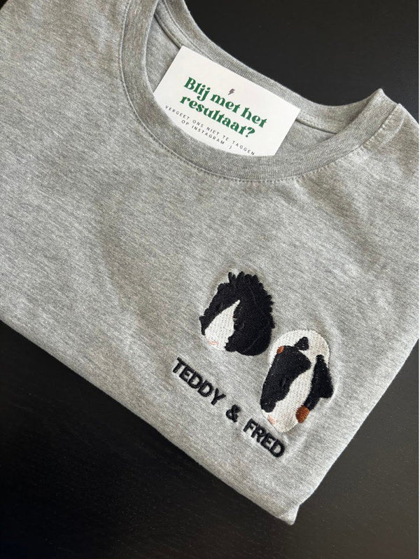 T-shirt met ingekleurde honden Teddy & Fred