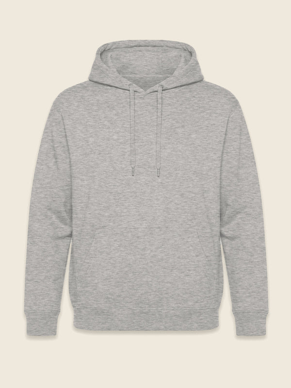 Sweat à capuche brodé personnalisé (livraison rapide), dans la couleur Lichtgrijs