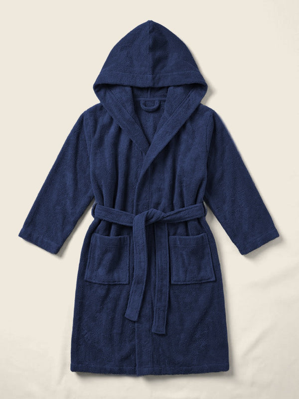 Kinderbadjas met huisdier, in de kleur Navy