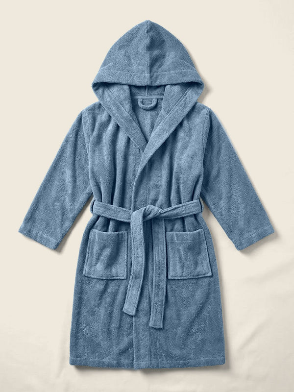Peignoir enfant avec texte, dans la couleur Nordic Blauw