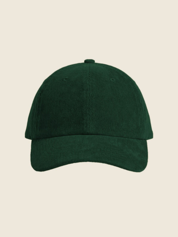 Casquette en velours avec dessin au trait, dans la couleur Groen (forest)