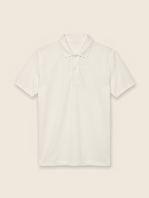 Polo met kindertekening, in de kleur Naturel
