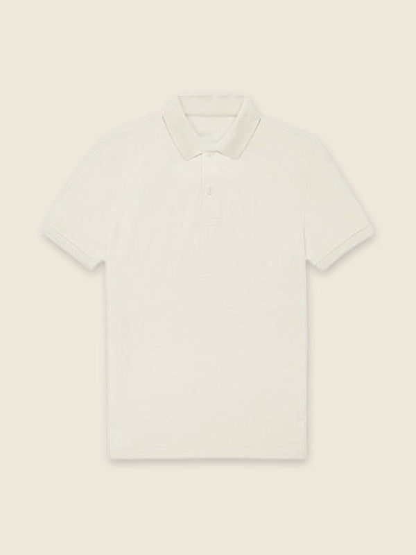 Polo met lijntekening, in de kleur Naturel