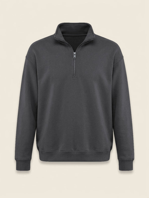 Quarter zip avec totem, dans la couleur Donkergrijs
