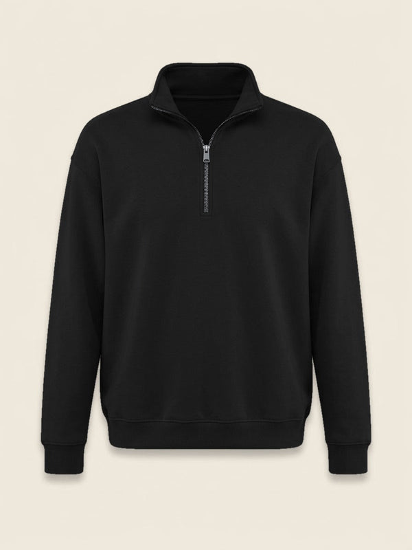 Quarter zip met huisdier, in de kleur Zwart