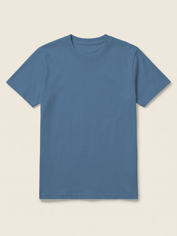 T-shirt met lijntekening (groot), in de kleur Nordic Blauw