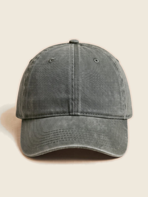 Casquette vintage avec dessin au trait, dans la couleur Olijfgroen