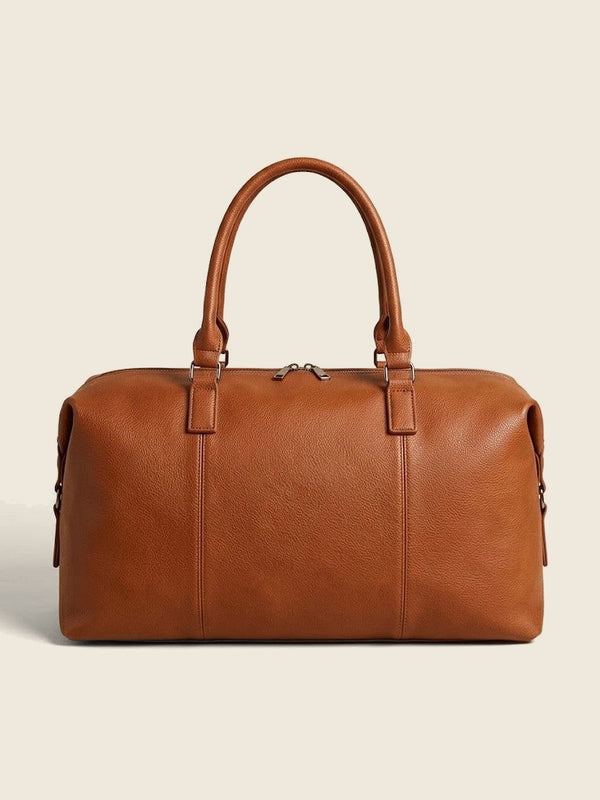 Weekendtas in leerlook, in de kleur Cognac