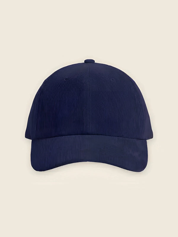 Casquette en velours avec dessin coloré, dans la couleur Navy