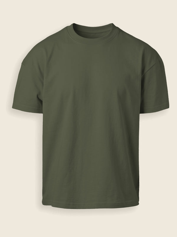 Heavyweight T-shirt met eigen handschrift, in de kleur Kaki