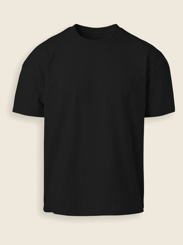 Heavyweight T-shirt met kindertekening, in de kleur Zwart