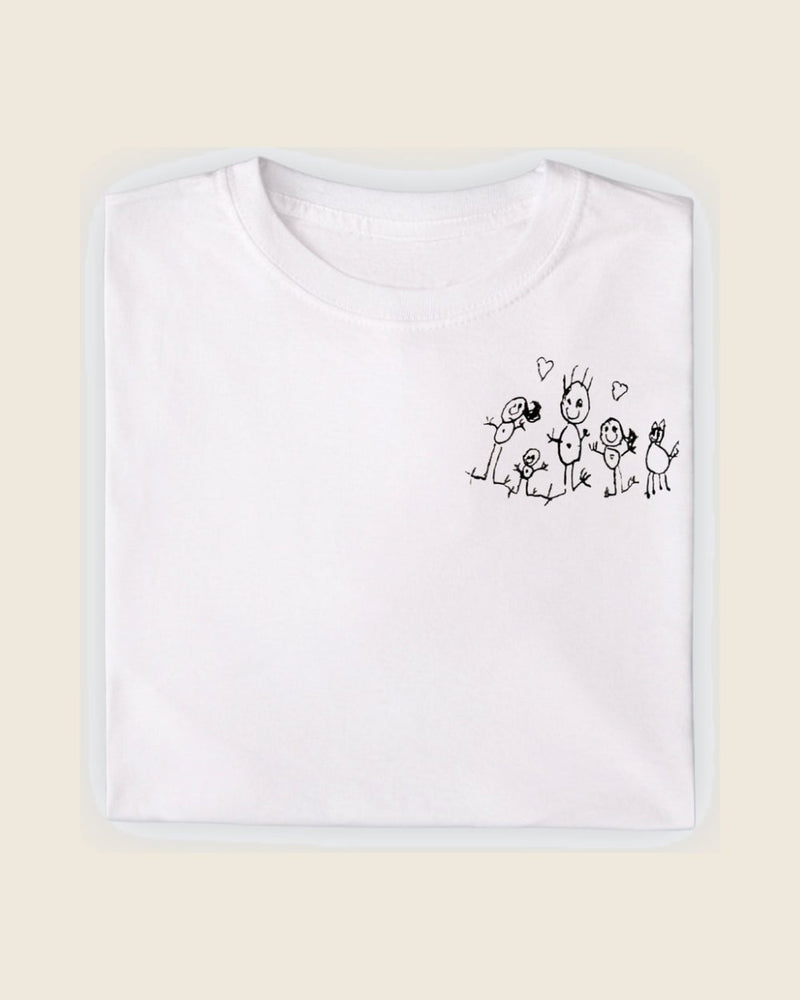 T-shirt met kindertekening