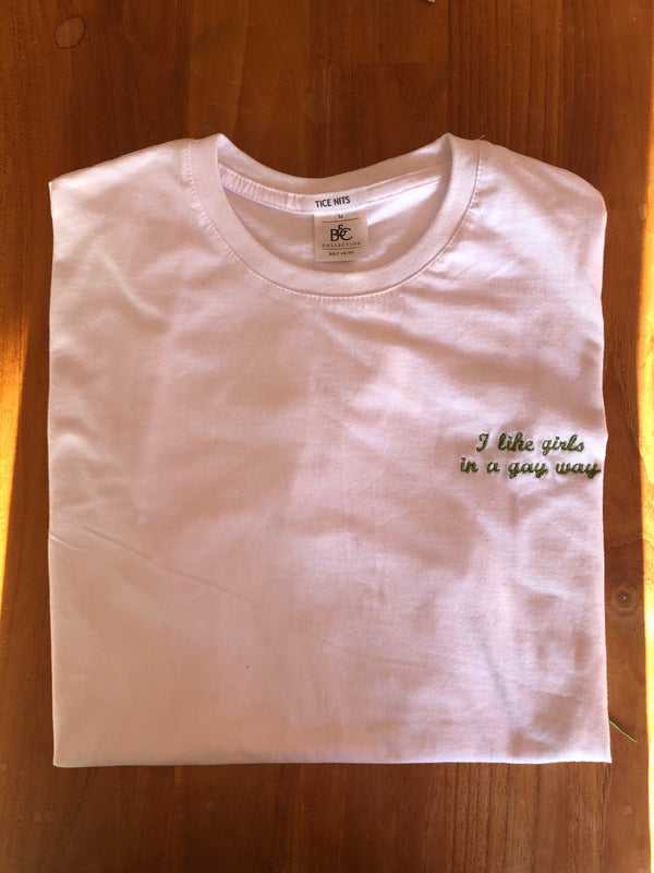 T-shirt met eigen handschrift, gedragen