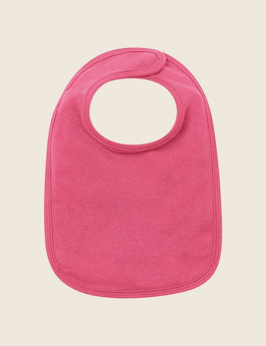 Bavetje in de kleur Fel roze, laten personaliseren door Tice Nits