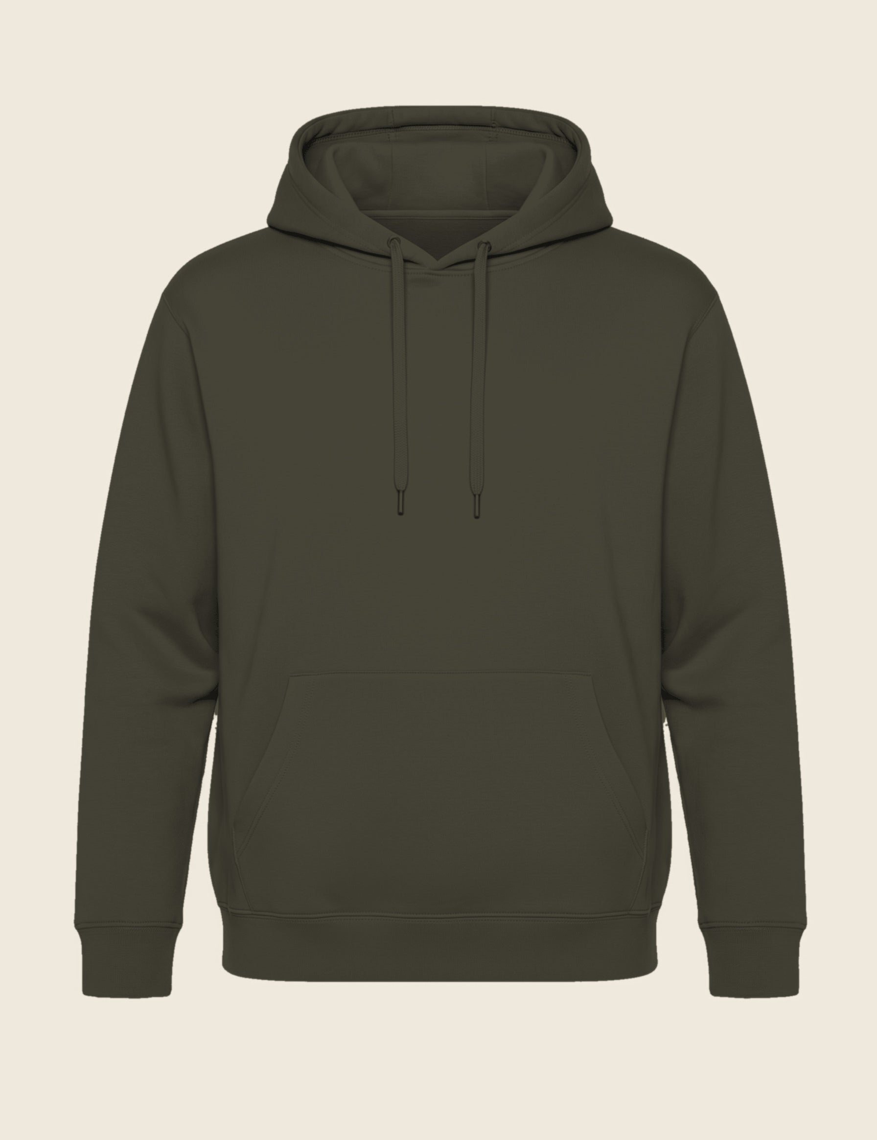 Hoodie in de kleur Kaki, geborduurd door Tice Nits