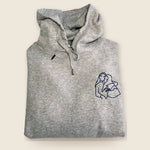 Hoodie met lijntekening, geborduurd door Tice Nits