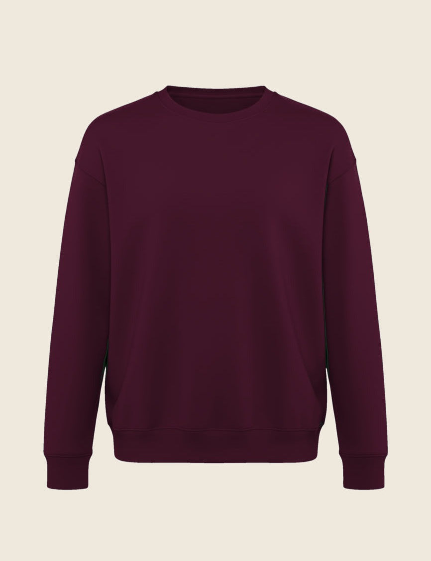 Sweater in de kleur Bordeaux, geborduurd door Tice Nits