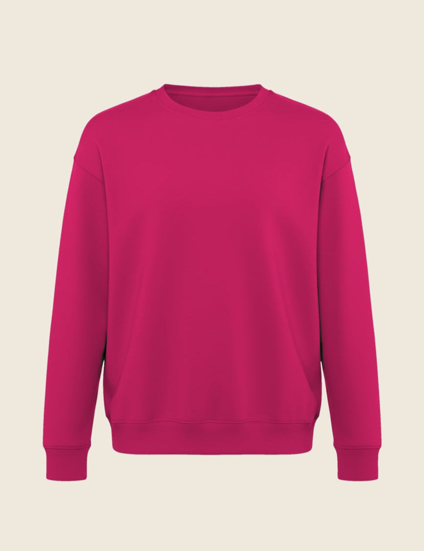 Sweater in de kleur Fel roze, geborduurd door Tice Nits