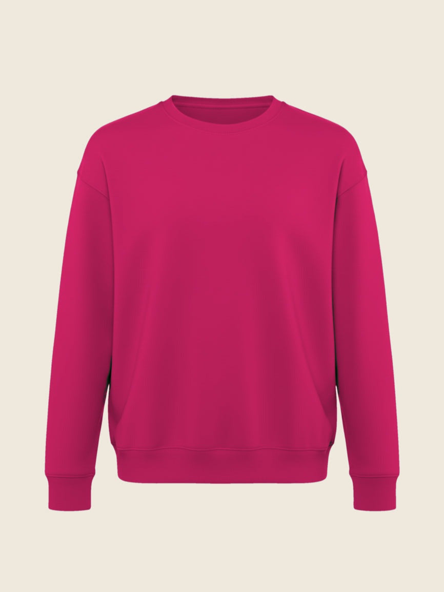 Sweater in de kleur Fel roze, geborduurd door Tice Nits