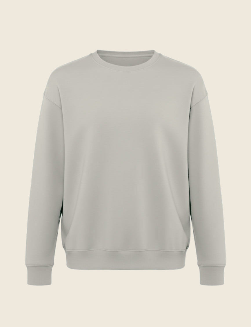 Sweater in de kleur Grey Fog, geborduurd door Tice Nits