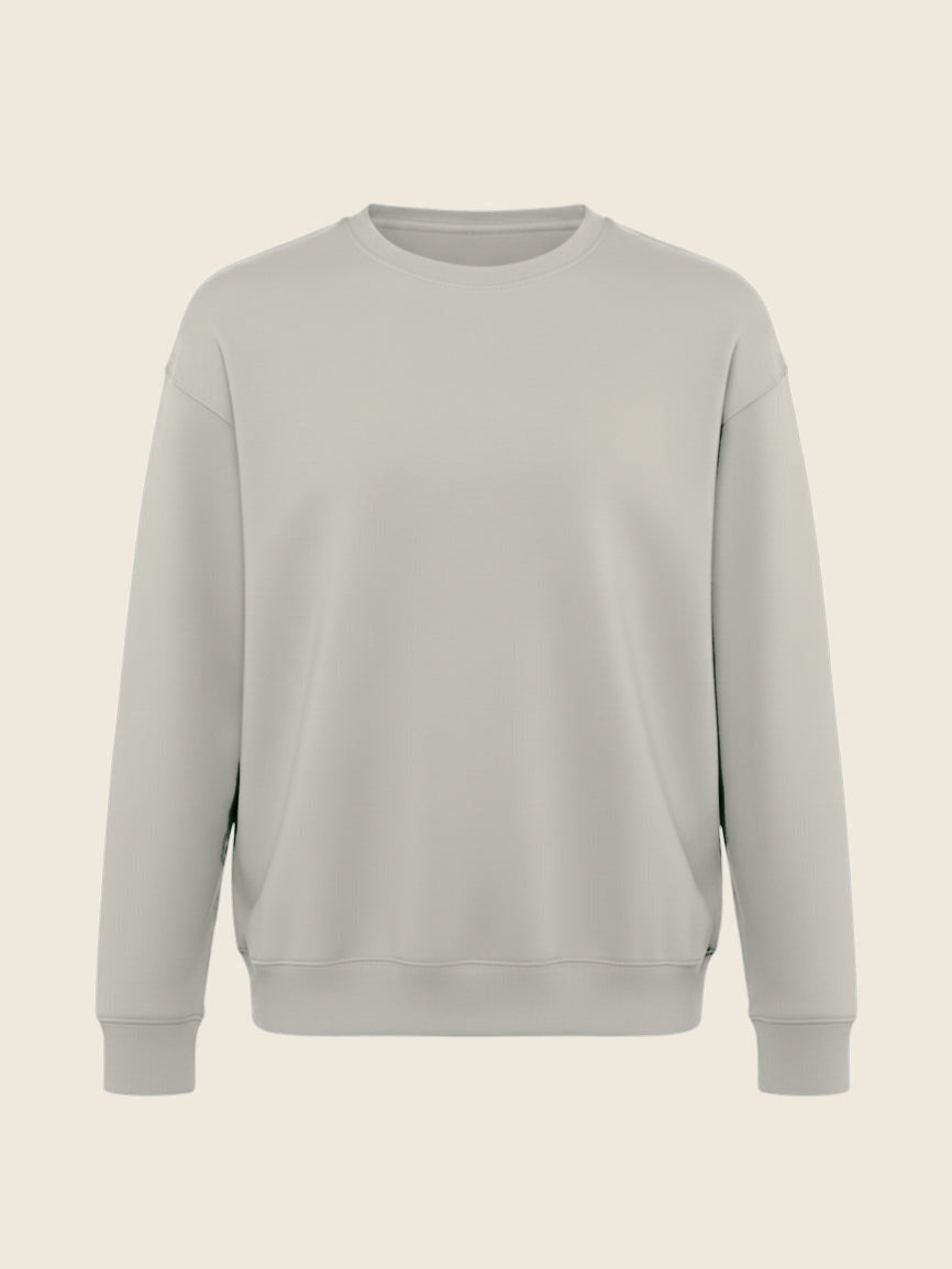 Sweater in de kleur Grey Fog, geborduurd door Tice Nits