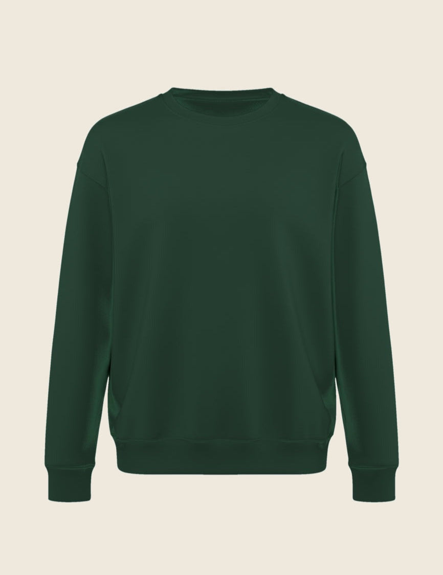 Sweater in de kleur Groen (forest), geborduurd door Tice Nits