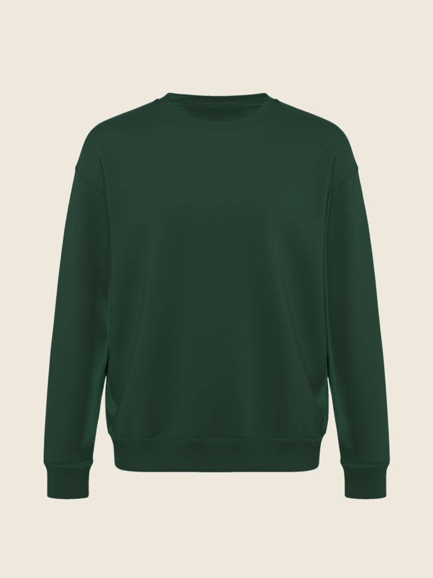 Sweater in de kleur Groen (forest), geborduurd door Tice Nits