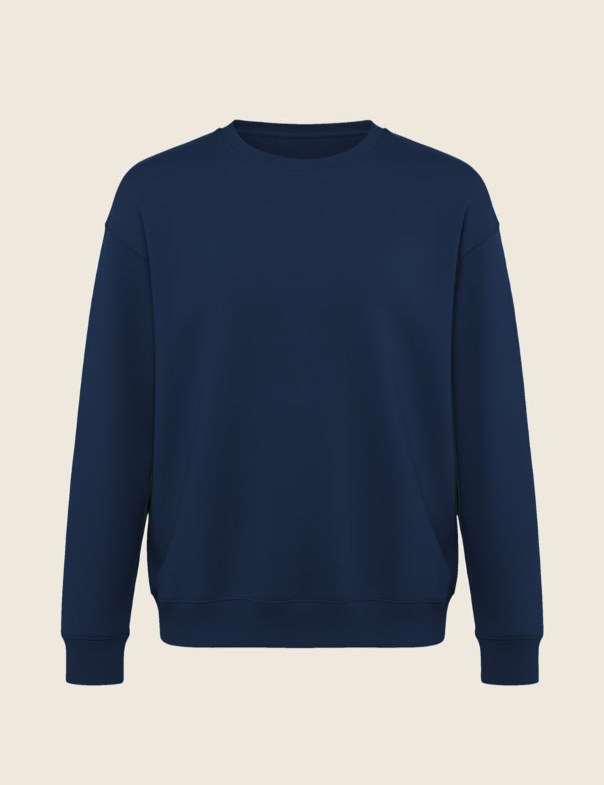 Sweater in de kleur Navy, geborduurd door Tice Nits