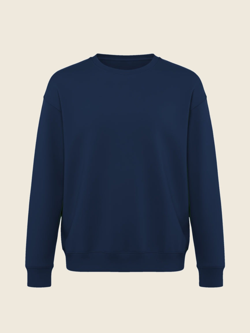 Sweater in de kleur Navy, geborduurd door Tice Nits