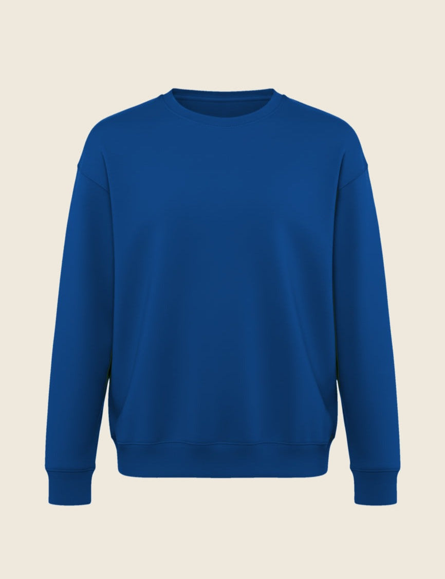 Sweater in de kleur Royaal Blauw, geborduurd door Tice Nits