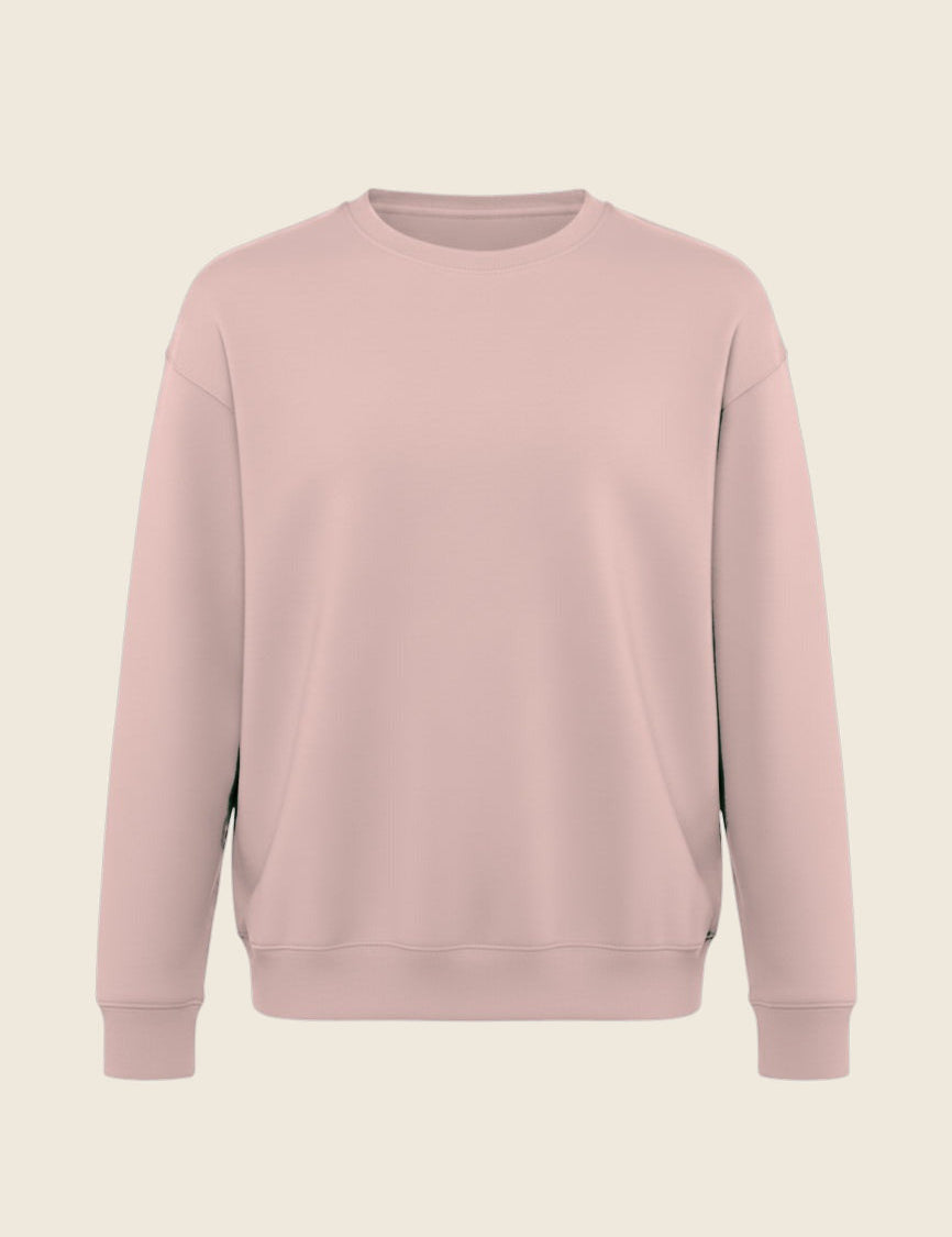 Sweater in de kleur Zacht roze, geborduurd door Tice Nits