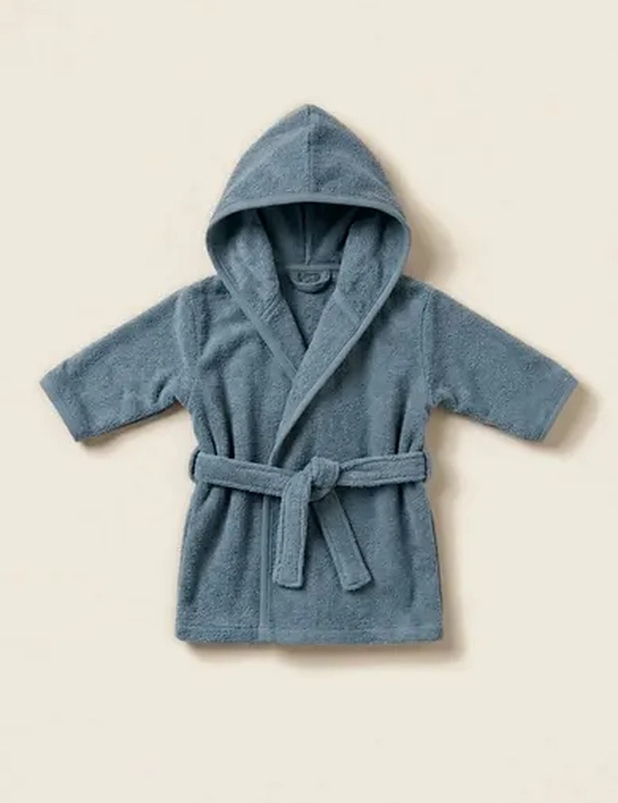 Babybadjas in de kleur Nordic Blauw, laten personaliseren door Tice Nits