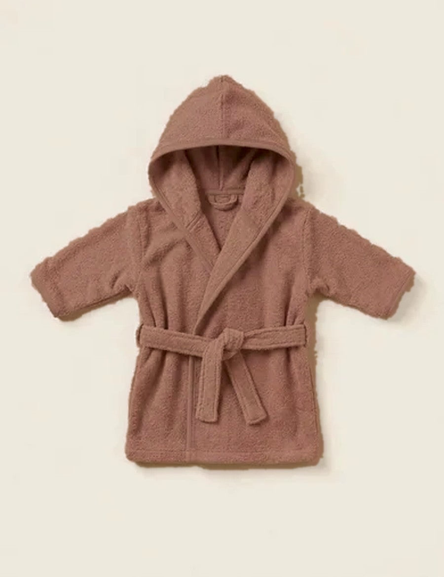 Babybadjas in de kleur Oud roze, laten personaliseren door Tice Nits