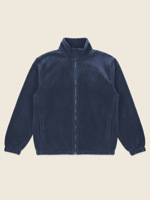 Fleecejas met ingekleurde tekening, in de kleur Navy