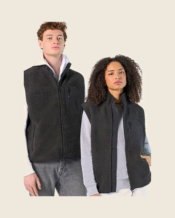 Gilet sans manches en sherpa avec photo teintée
