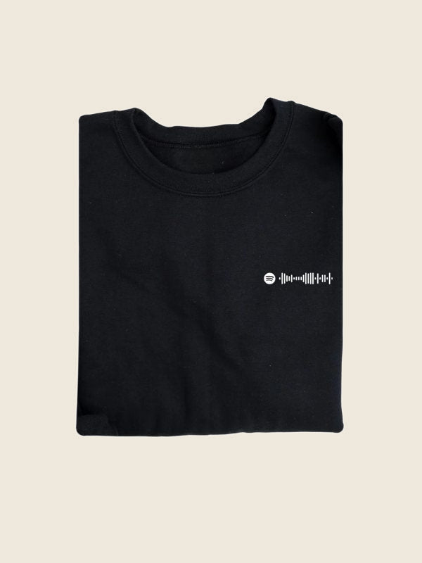 T-shirt met Spotify-code, gedragen