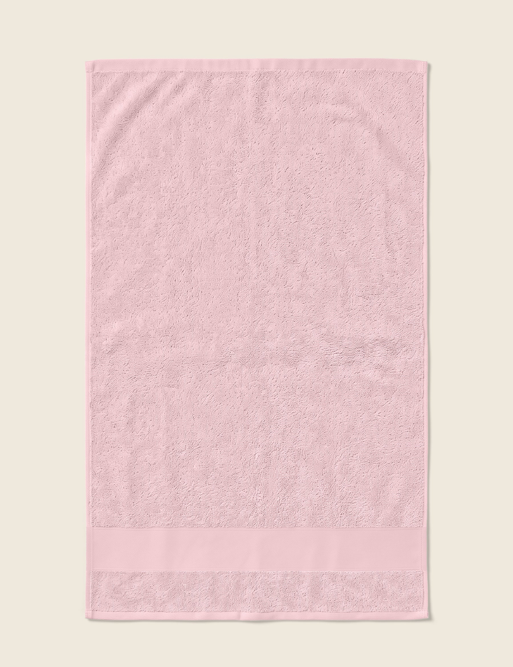Zacht roze handdoek, plat, zonder borduring