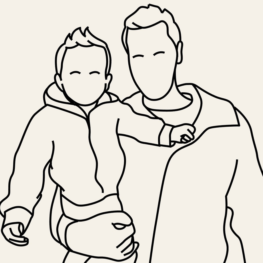 Dessin au trait de la même photo, réalisé par Tice Nits