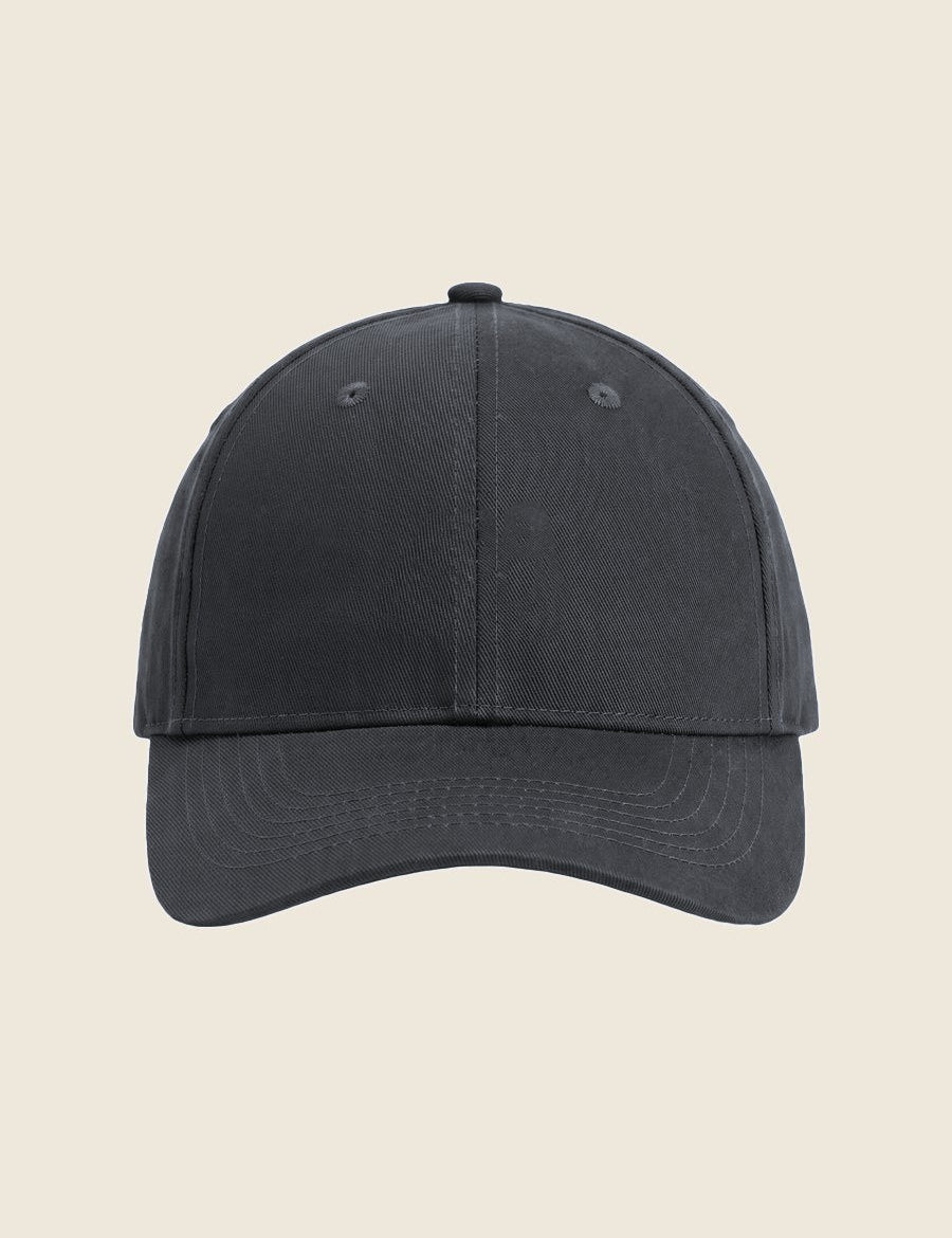 Donkergrijs pet dad cap, plat, zonder borduring