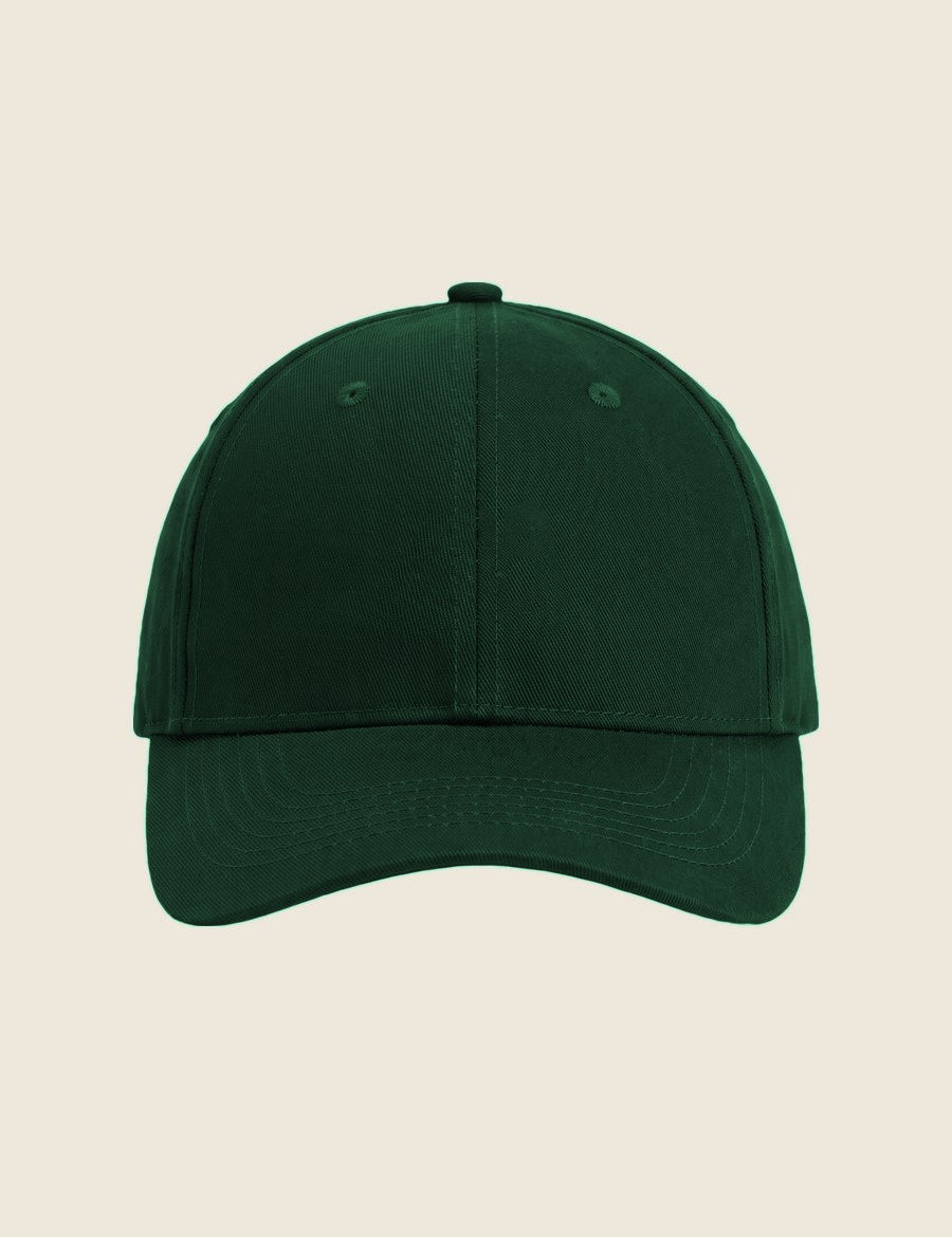 Groen (forest) pet dad cap, plat, zonder borduring